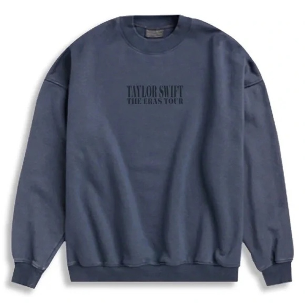 NWT Taylor Swift The Eras Tour Blue Crewneck Sweater with US dates